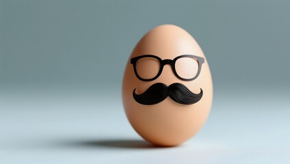 Creative and Fun Egg with Glasses and Mustache for Quirky Design