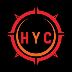 HYC letter design. HYC letter technology logo design. HYC Monogram logo design for an entrepreneur and business.