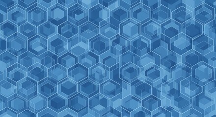 An intricate geometric pattern of interlocking hexagons, each one a different shade of a monochromatic palette.