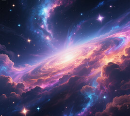 Colorful Galaxy Nebula Space Background