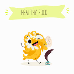 Buddha's hand fruit funny characters, hand drawn vector illustration.