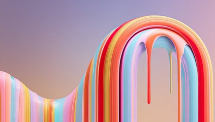 Abstract dripping paint arches