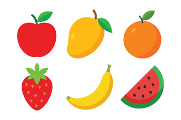Fruits Collection Flat Vector Icon