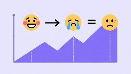 Emotional Growth Chart with Happy and Sad Face Illustrations