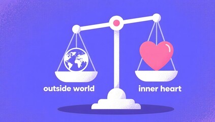 Balance Between External Reality and Internal Emotions Concept