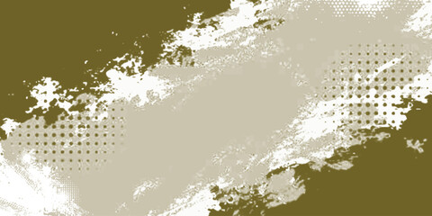 Vector modern paintbrush grunge with halftone dots pattern texture