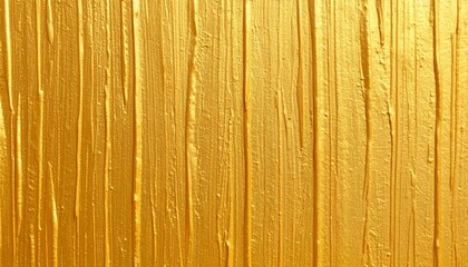 Fototapeta premium 刷毛、筆の跡が残る金色のペンキが塗られた壁