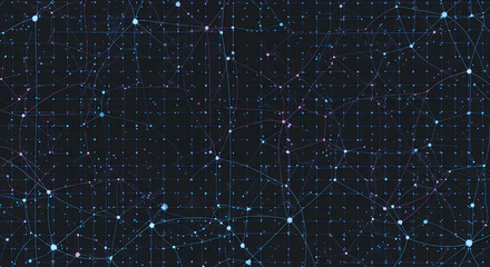 Stunning abstract network with interconnected nodes, perfect for data visualization, technology, and digital concepts