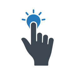 Hand touch tap gesture, Hand click icon