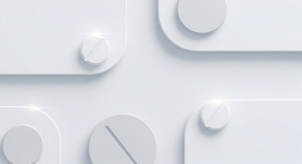 Modern minimalist white design with geometric shapes and subtle lighting, perfect for creative projects