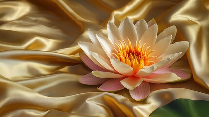 Obraz premium beautiful, detailed, high resolution, macro shot, water lily, lotus flower, pond, golden reflections, nature, peaceful, serene, stunning, vibrant colors