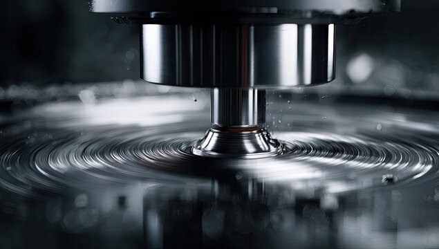 Close-up view of a metalworking machine