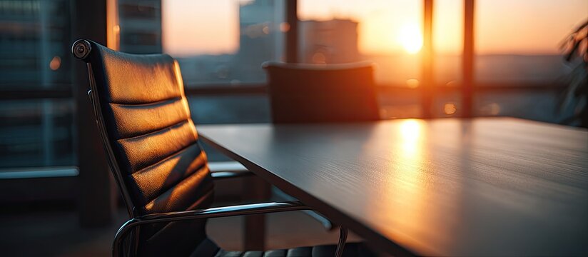 Empty conference room at sunset (1)