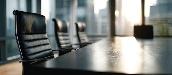 Empty conference room table