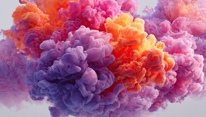 Vibrant ink colors mixing in a cloud