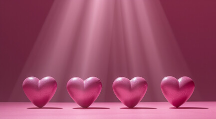 pink heart shaped pink ribbon