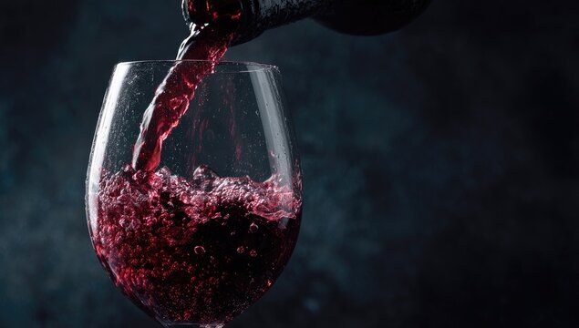 Red wine pouring into a glass (3)