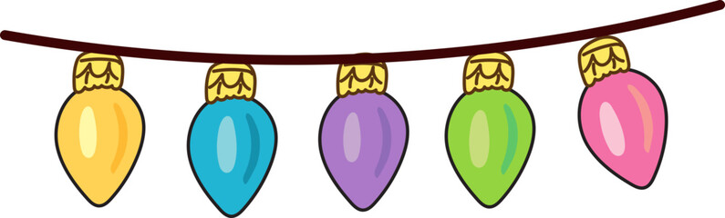 String Lights Decoration for New Year party celebration and festive holiday icon decoration