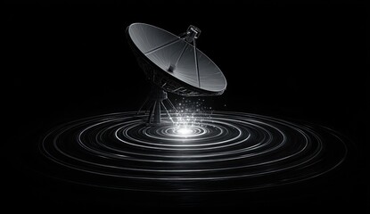 Satellite dish emitting light waves