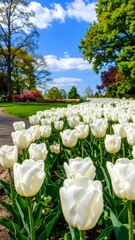 White tulips in a garden (1)