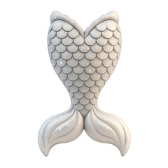 Magical Mermaid Tail in White with Glitter Ocean Fantasy Vector.eps