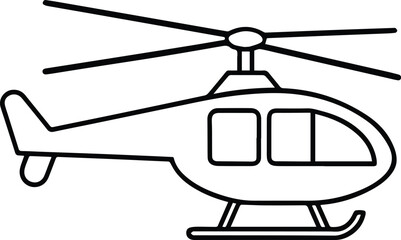 helicopter outline vector and illustration line art