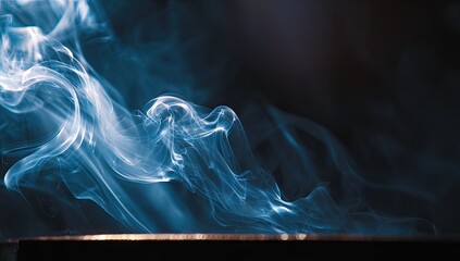 Abstract smoke plume against dark background