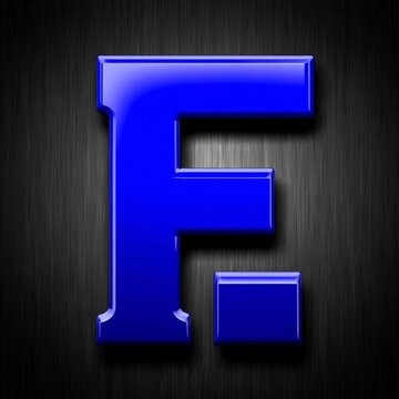 3d blue F, f, 3d, symbol, sign F, f