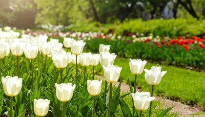 White tulips in a garden (2)
