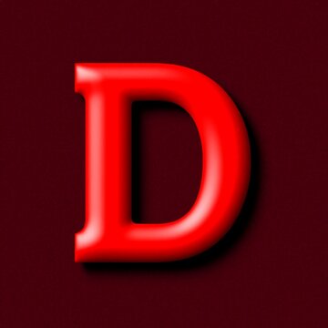 3d red letter D