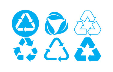 recyclable icon set. symbol. Reload, refuse, rotate icon.  purity on transparent background. vector illustration eps 10