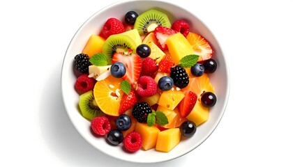 Colorful fruit salad in a bowl
