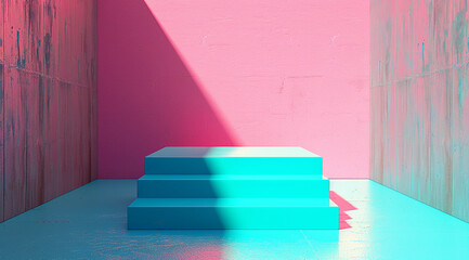 colorful room with stairs and floor