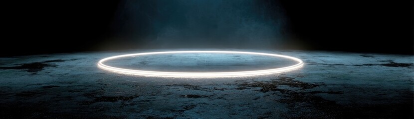 Obraz premium Glowing Circle on a Dusty Surface