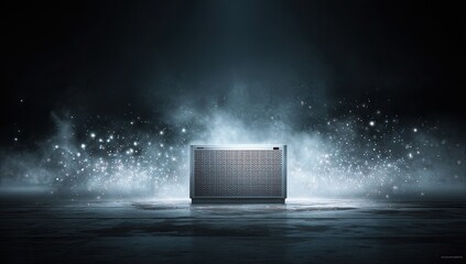 Modern air conditioner on dark stage