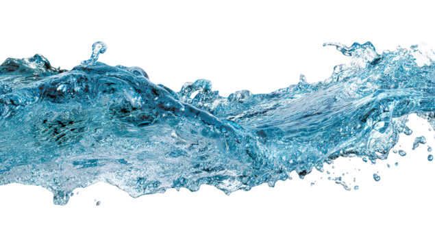 Blue Water Splash Isolated on Transparent Background