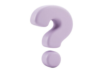 Isolated question mark rendered 3D; a symbol of doubt, uncertainty, and inquiry, concept sign
