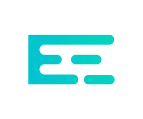 Gradient turquoise abstract letter e logo design
