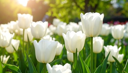 White tulips in bloom (1)