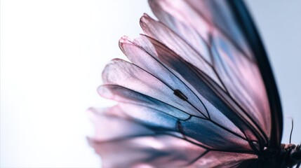 Naklejka premium Close-Up View of Colorful Butterfly Wing with Light Shining Through