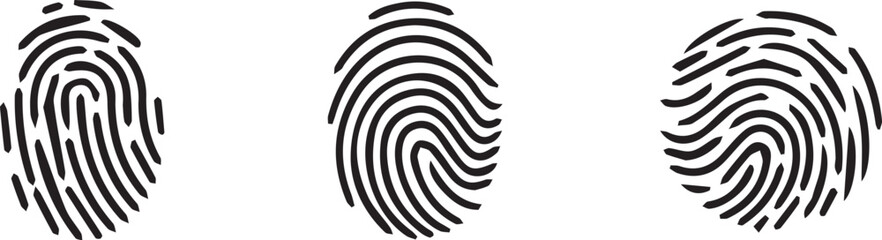 Set fingerprint scanning icon sign – stock Fingerprint scanning icon sign 