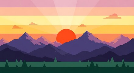 Mountain Sunset Landscape. (14)