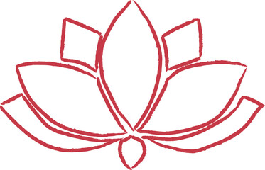 Artistic Red Lotus Flower Drawing Minimalist Symbol of Purity and Enlightenment