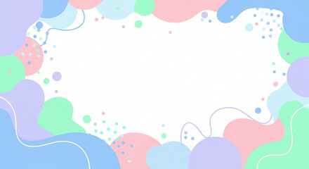 Playful Whimsical Pastel Background with Soft Rounded Shapes in Cheerful Colors