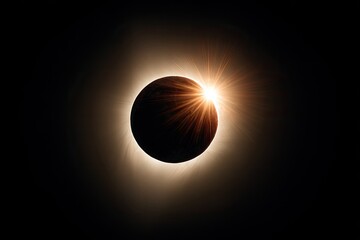 Obraz premium A solar eclipse, a dark sky with a brilliant ring of light