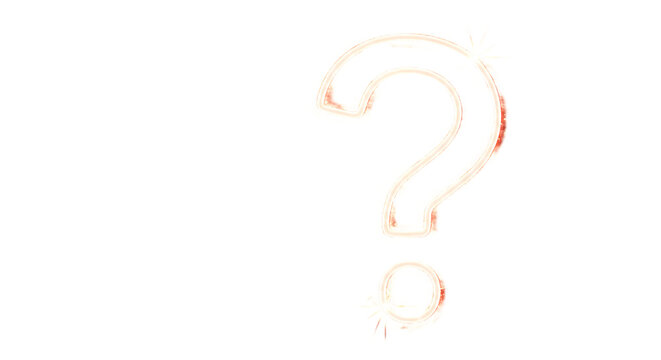 Glowing Question Mark on Black Background png clear alpha channel cutout isolated on transparent background