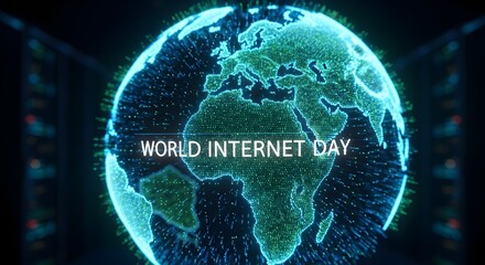 A luminous digital globe representing worldwide network connectivity, set within a futuristic data center background