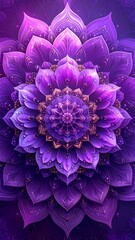 Intricate purple mandala flower design