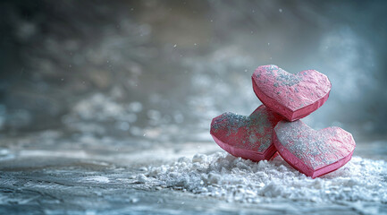 red heart in the water