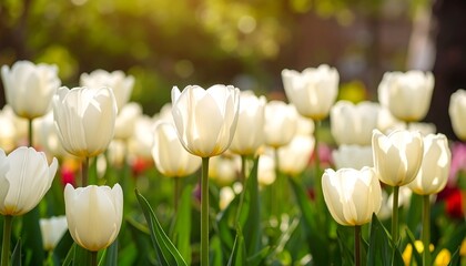 White tulips in sunlight (3)